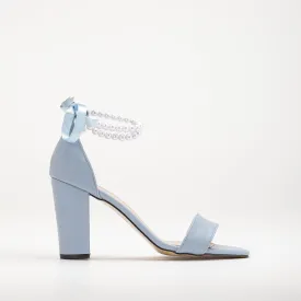 Melissa - Baby Blue Sandals with Pearls