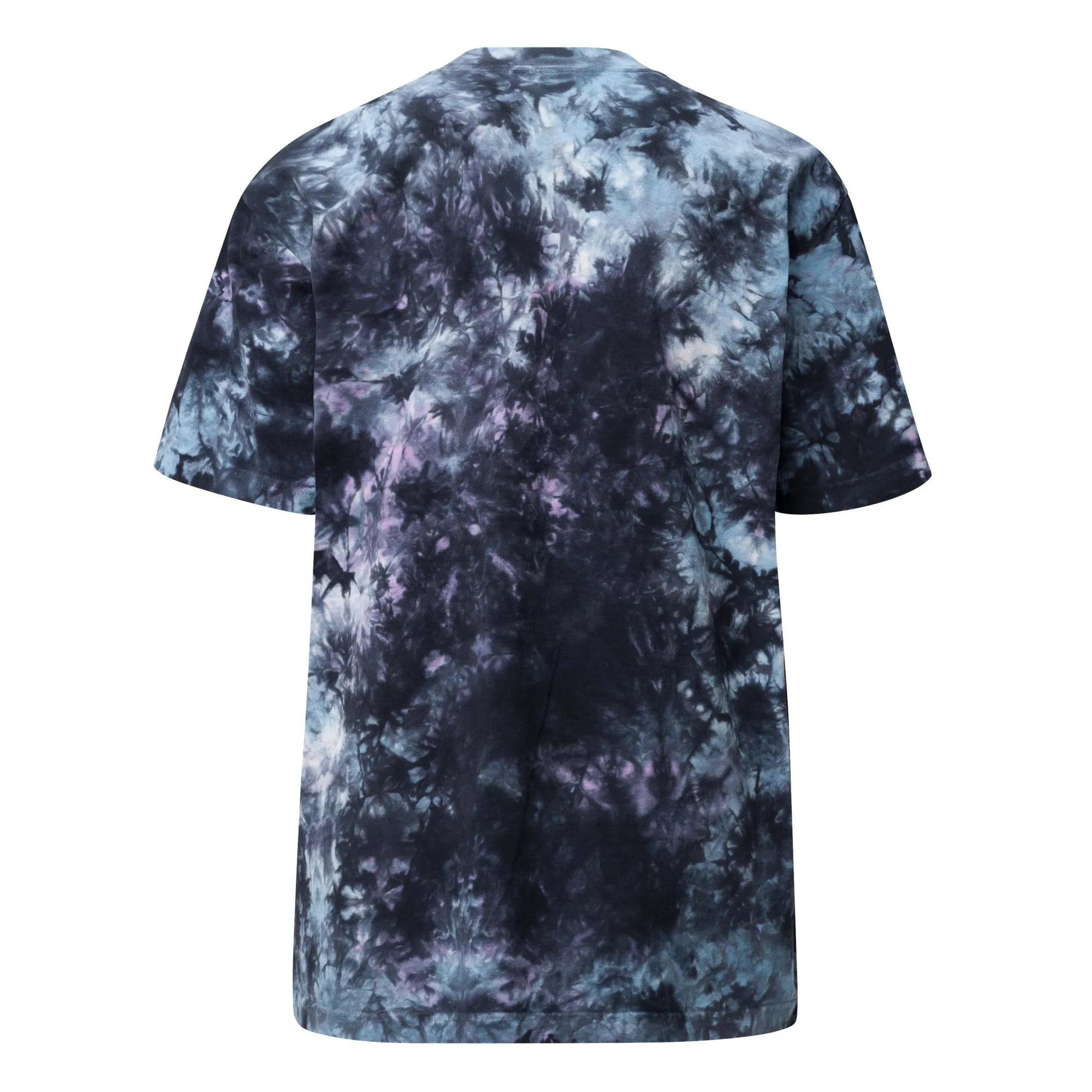 Men's Embroidered Oversized Purple And Black Tie-Dye Tee