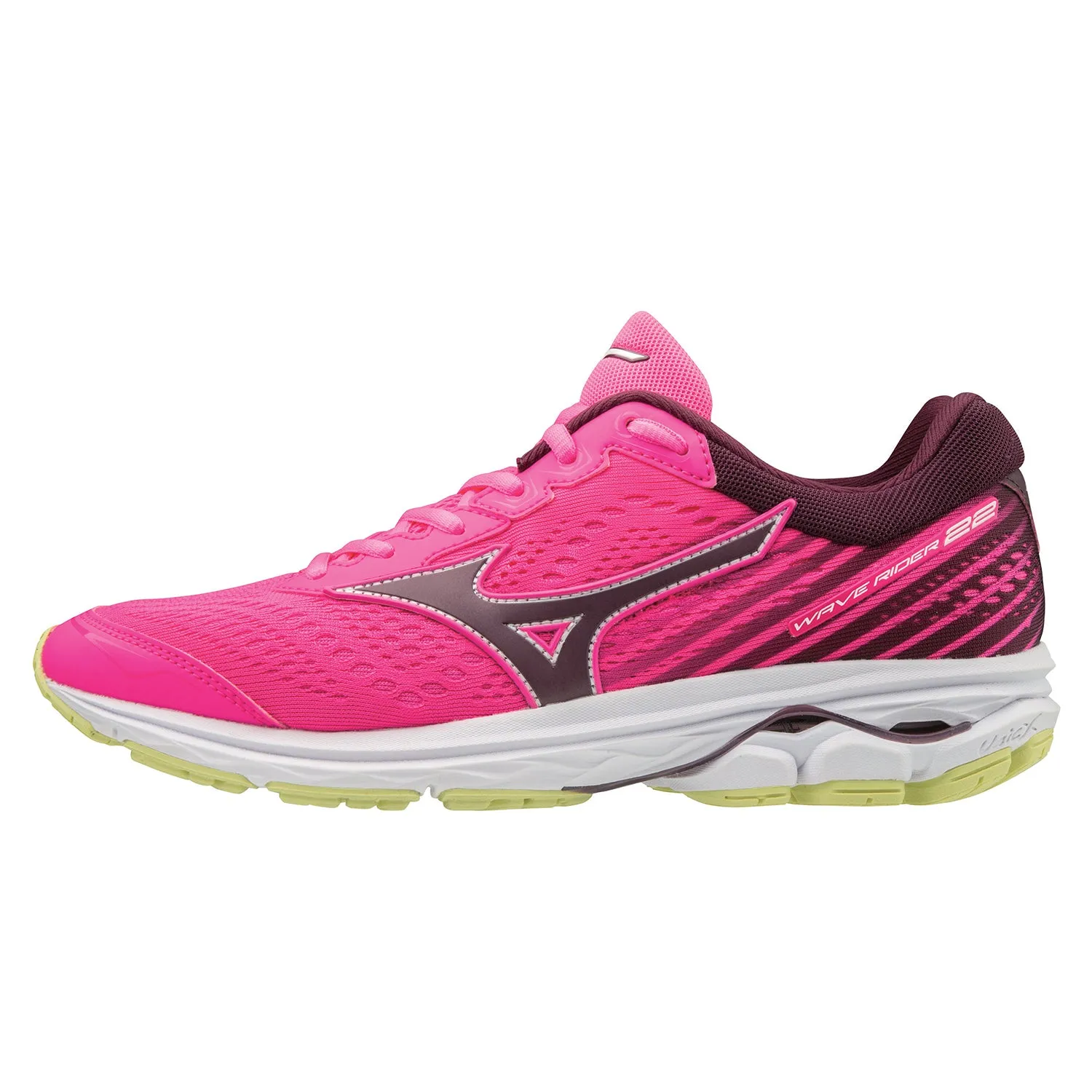 Mizuno Wave Rider 22 Womens | Pglow/Portroyal/Charlock