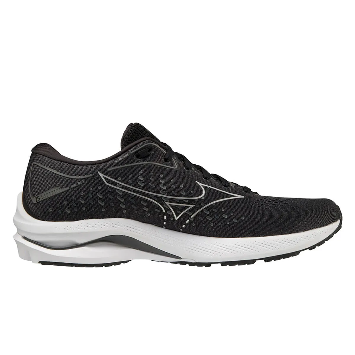 Mizuno Wave Rider 25 Wide Mens | Black/silver/ebony