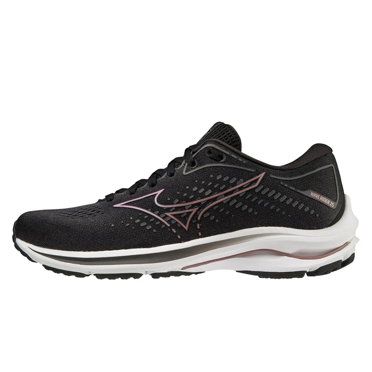 Mizuno Wave Rider 25 Wide Womens | Black/rosecopper/ebony