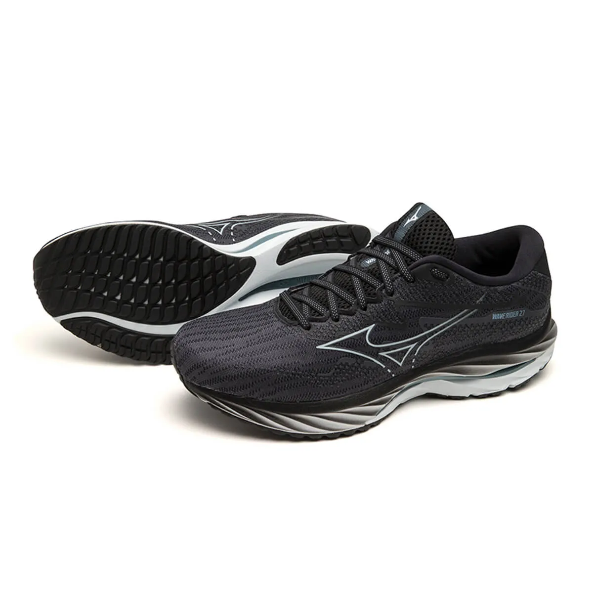 Mizuno Wave Rider 27 Mens | Ebony/iblue/black