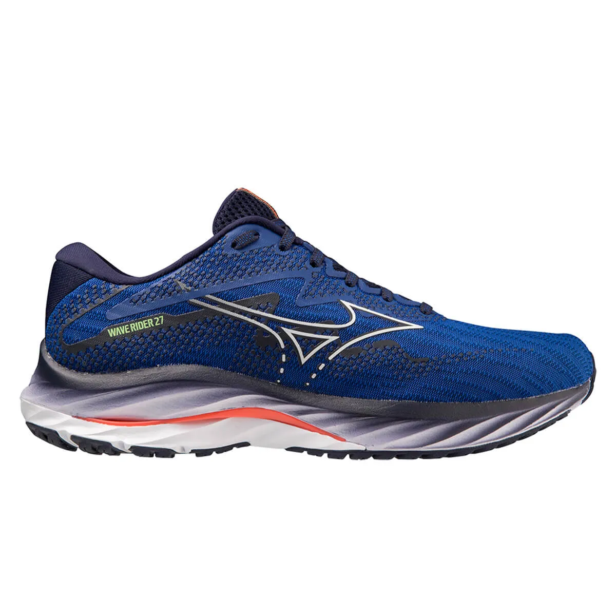 Mizuno Wave Rider 27 Mens | Surfweb/white/neonflame