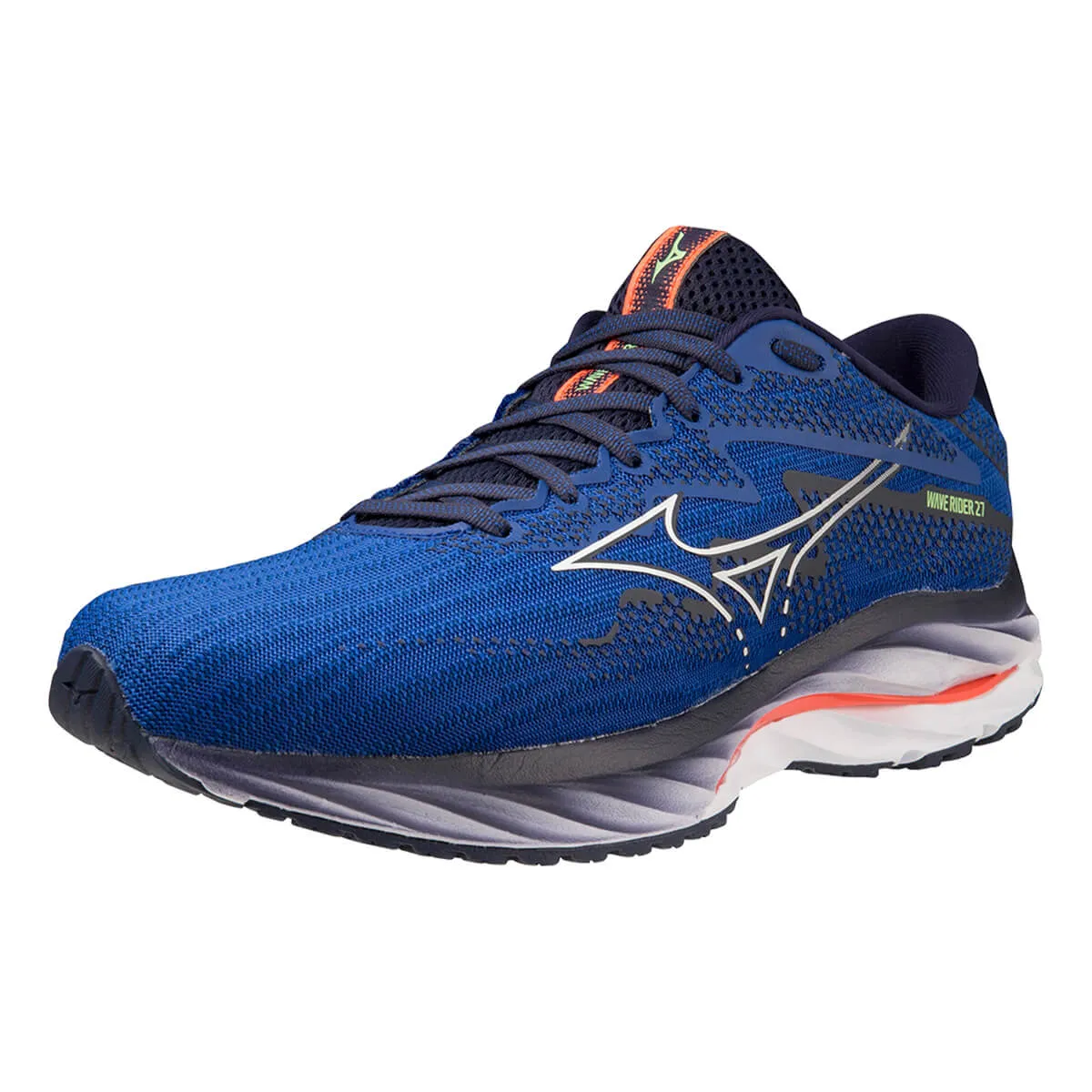 Mizuno Wave Rider 27 Mens | Surfweb/white/neonflame