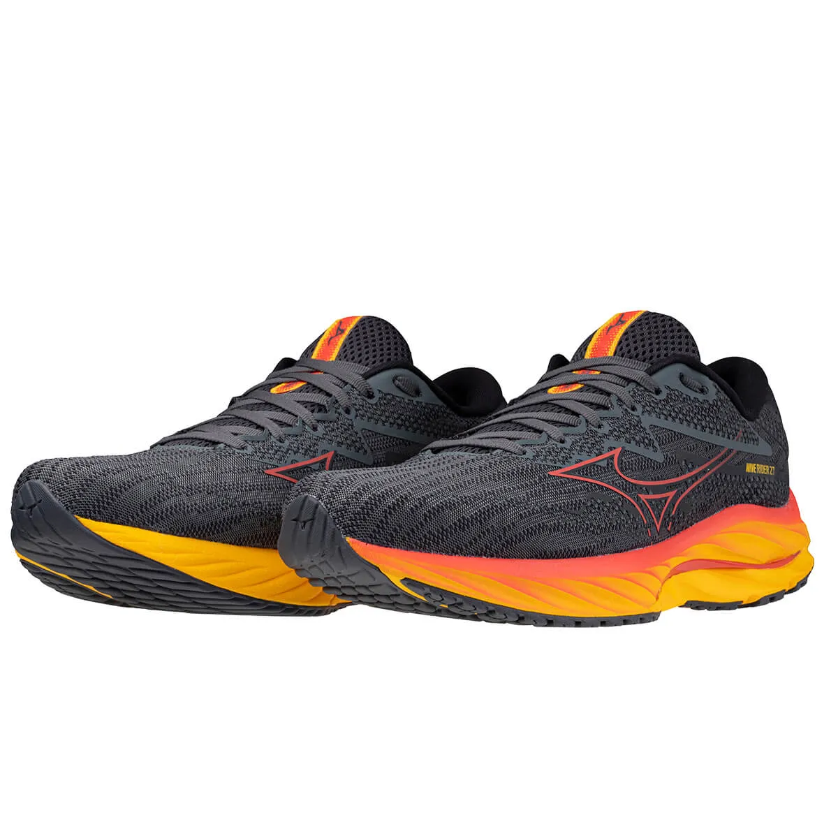 Mizuno Wave Rider 27 Mens | Turbulence/cayenne/citrus