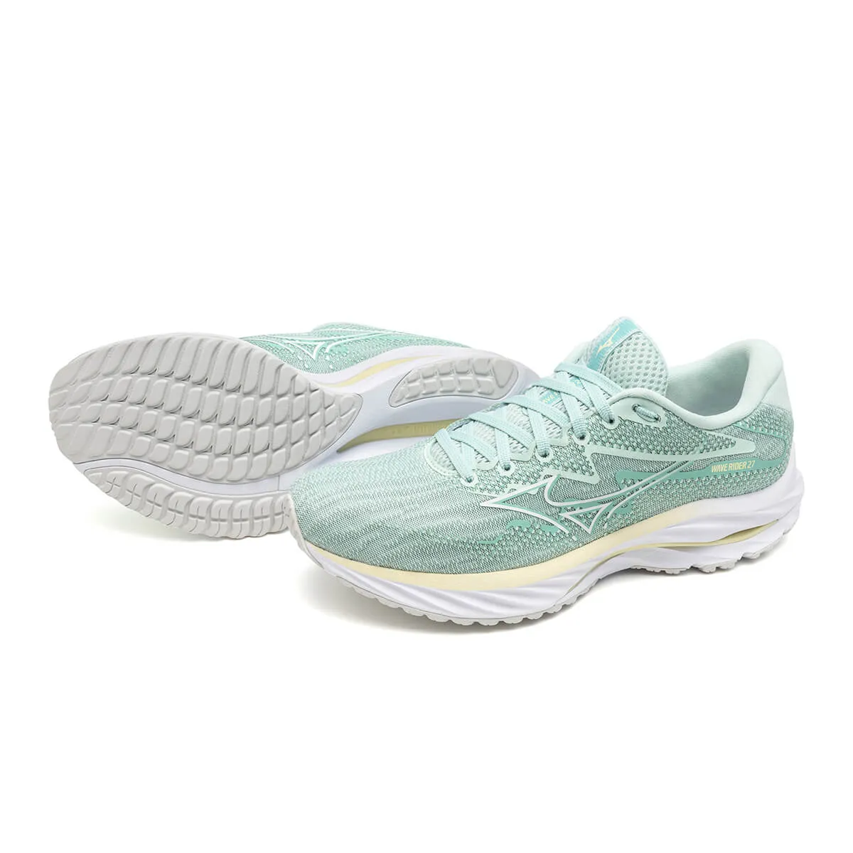 Mizuno Wave Rider 27 Womens | Eggshell Blue/white/anise Flow