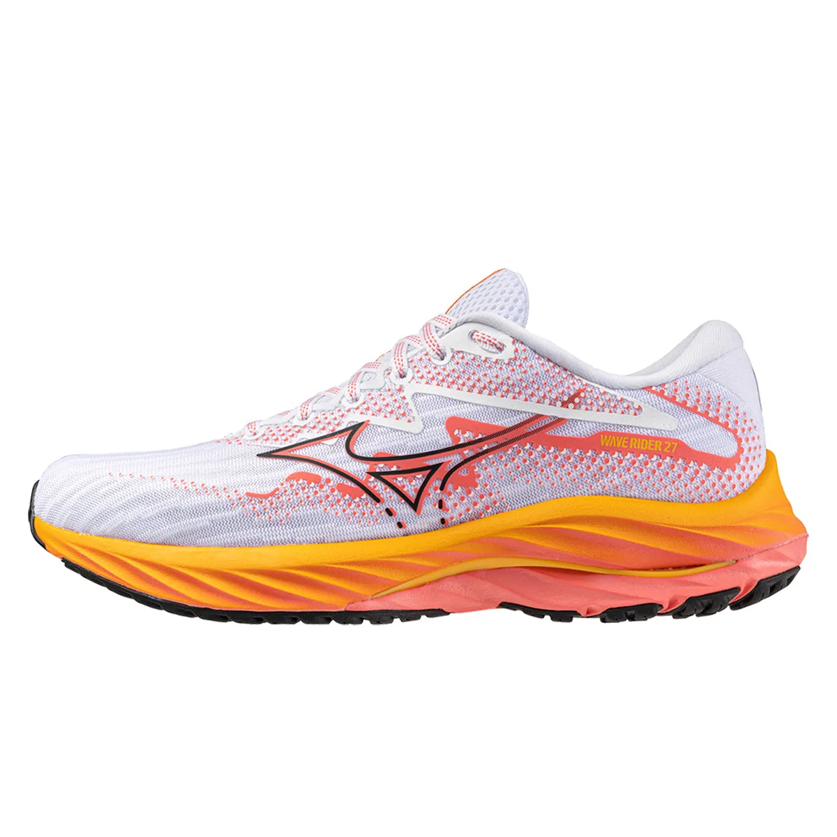 Mizuno Wave Rider 27 Womens | White/black/dubarry