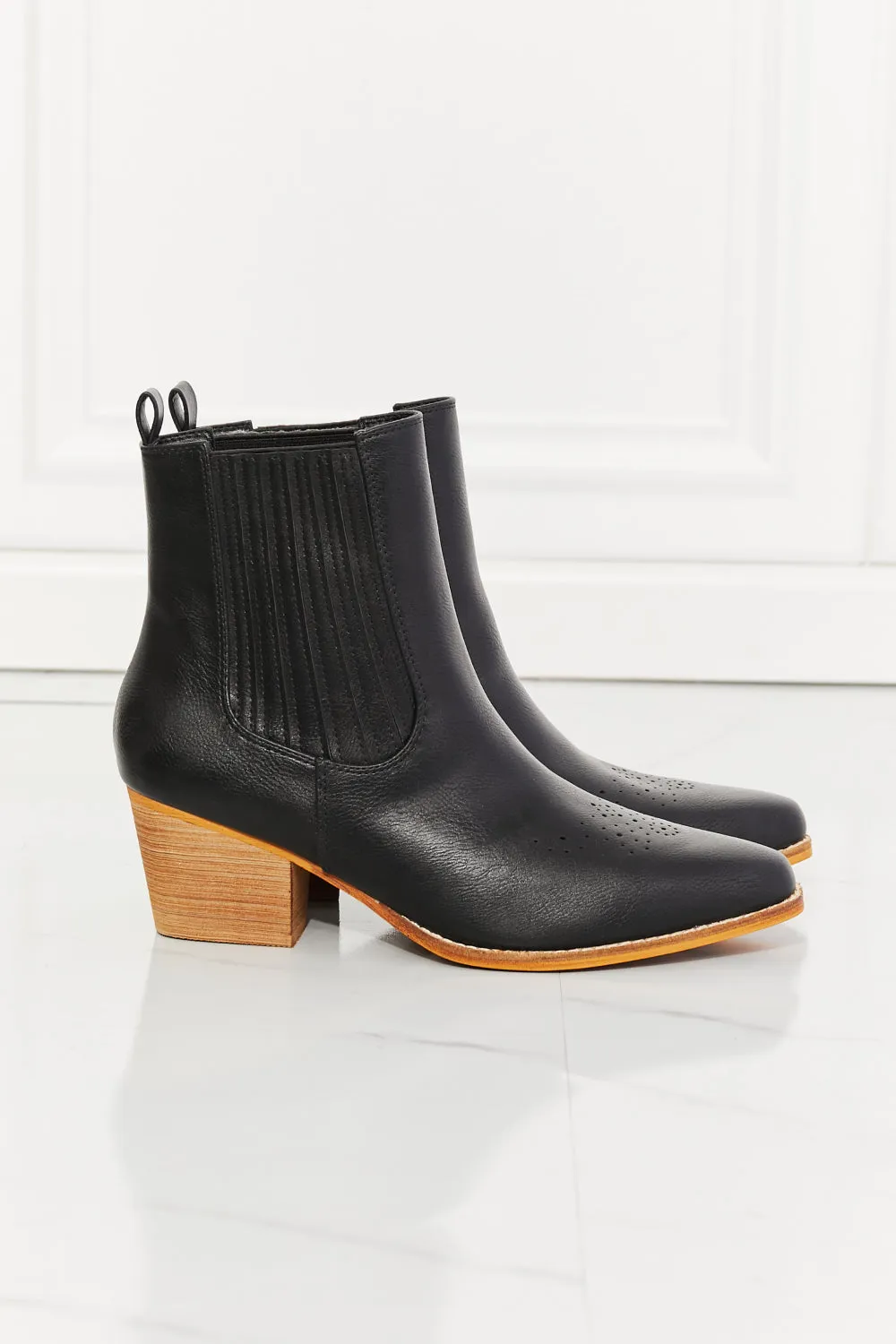 MMShoes Love the Journey Stacked Heel Chelsea Boot in Black