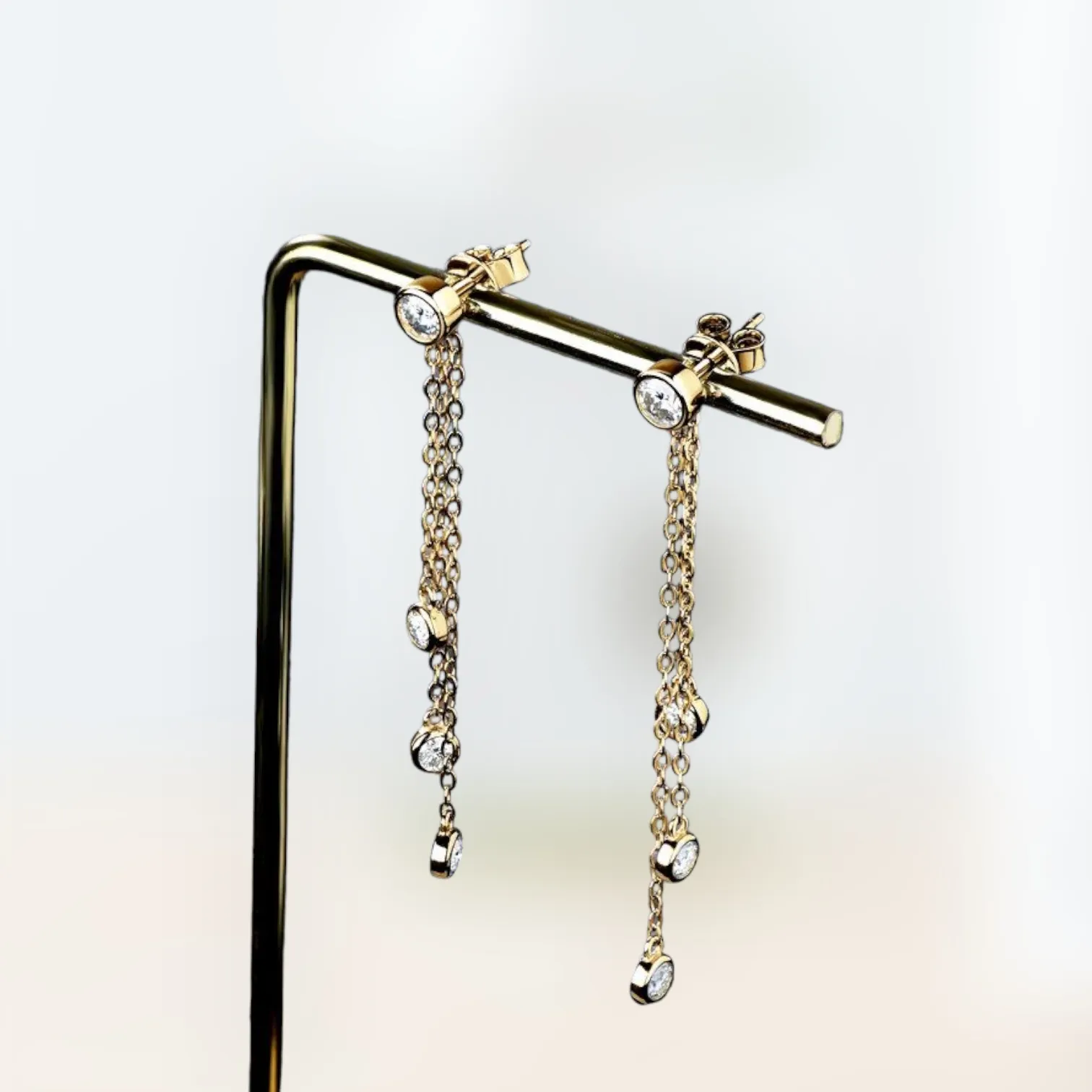 Moissanite Tassel Drop Earrings