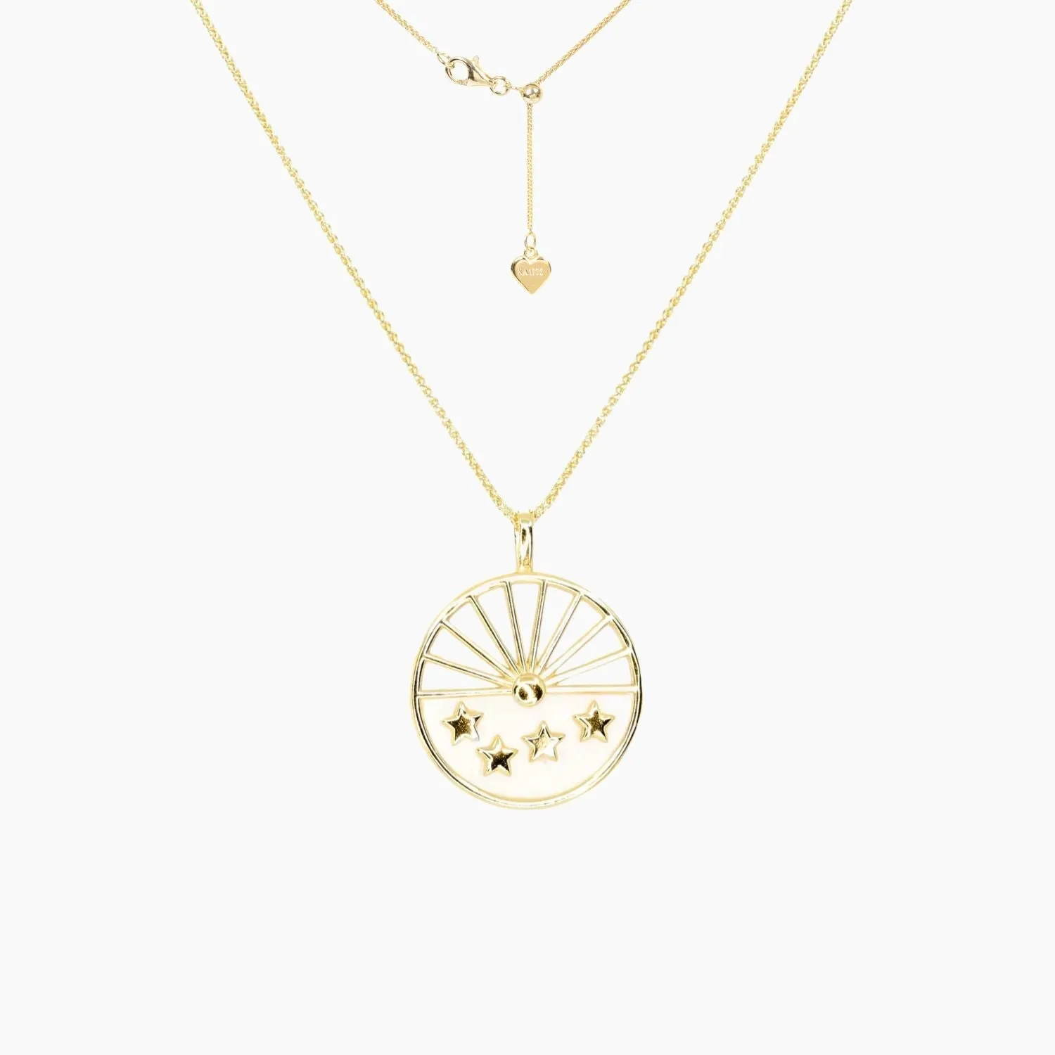 Mother of Pearl Sun & Stars Medallion (Gold)