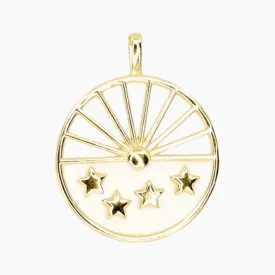 Mother of Pearl Sun & Stars Medallion (Gold)