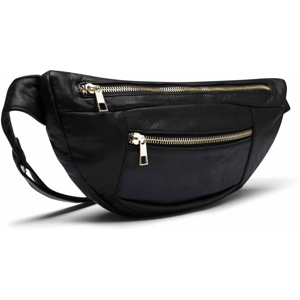 Oversize leather bumbag in high and soft quality / 13860 - Gold