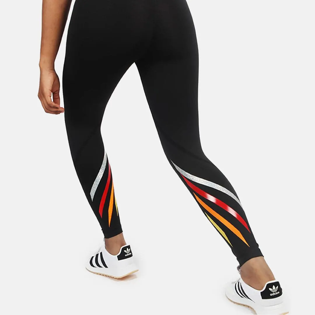 Parker Chic Black Leggings - Bright Multi-Media Stripe