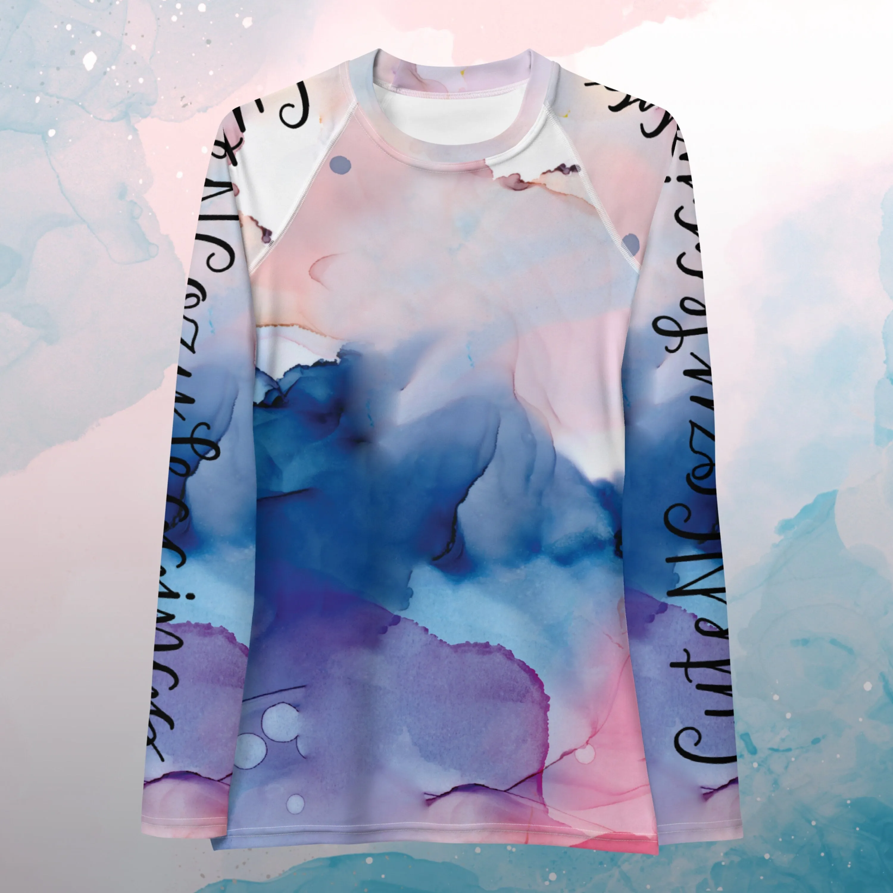 Pastel Marbling Womens Rash Guard