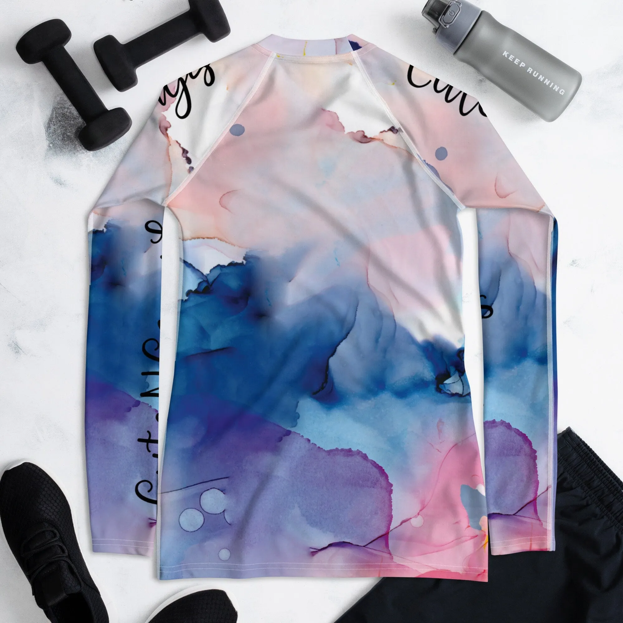 Pastel Marbling Womens Rash Guard