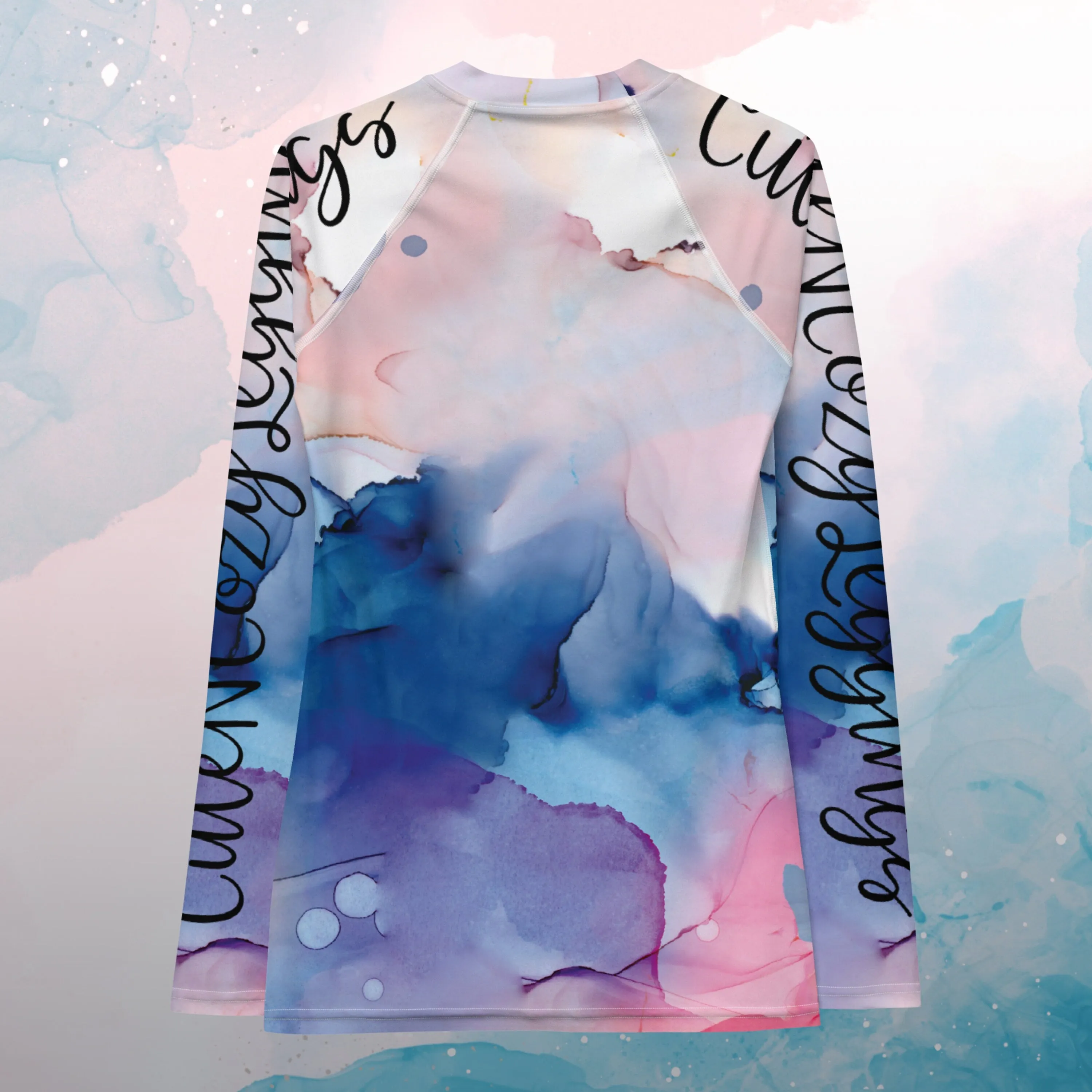 Pastel Marbling Womens Rash Guard