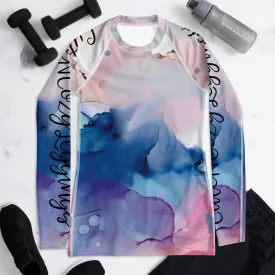 Pastel Marbling Womens Rash Guard