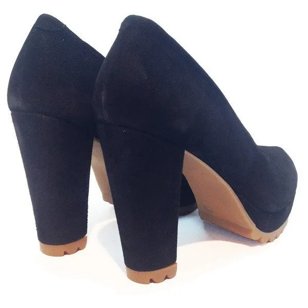 Pate - Black Suede Platform shoe