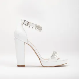 Prairie - Platform Wedding Sandals with Rhinestones