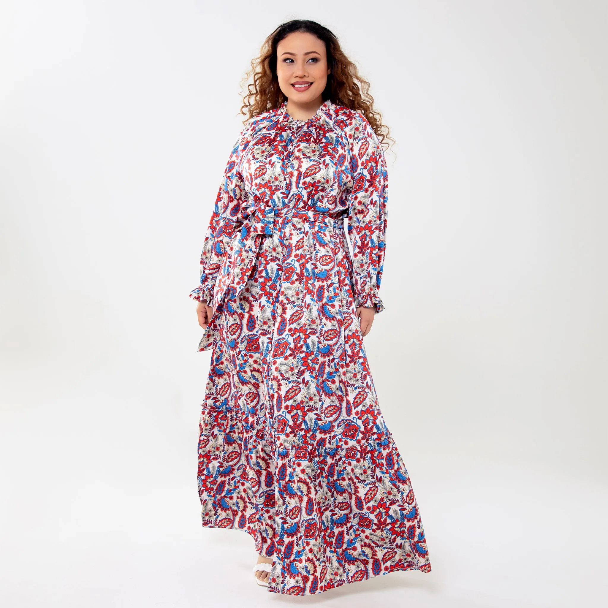 Printed Peasant Dress