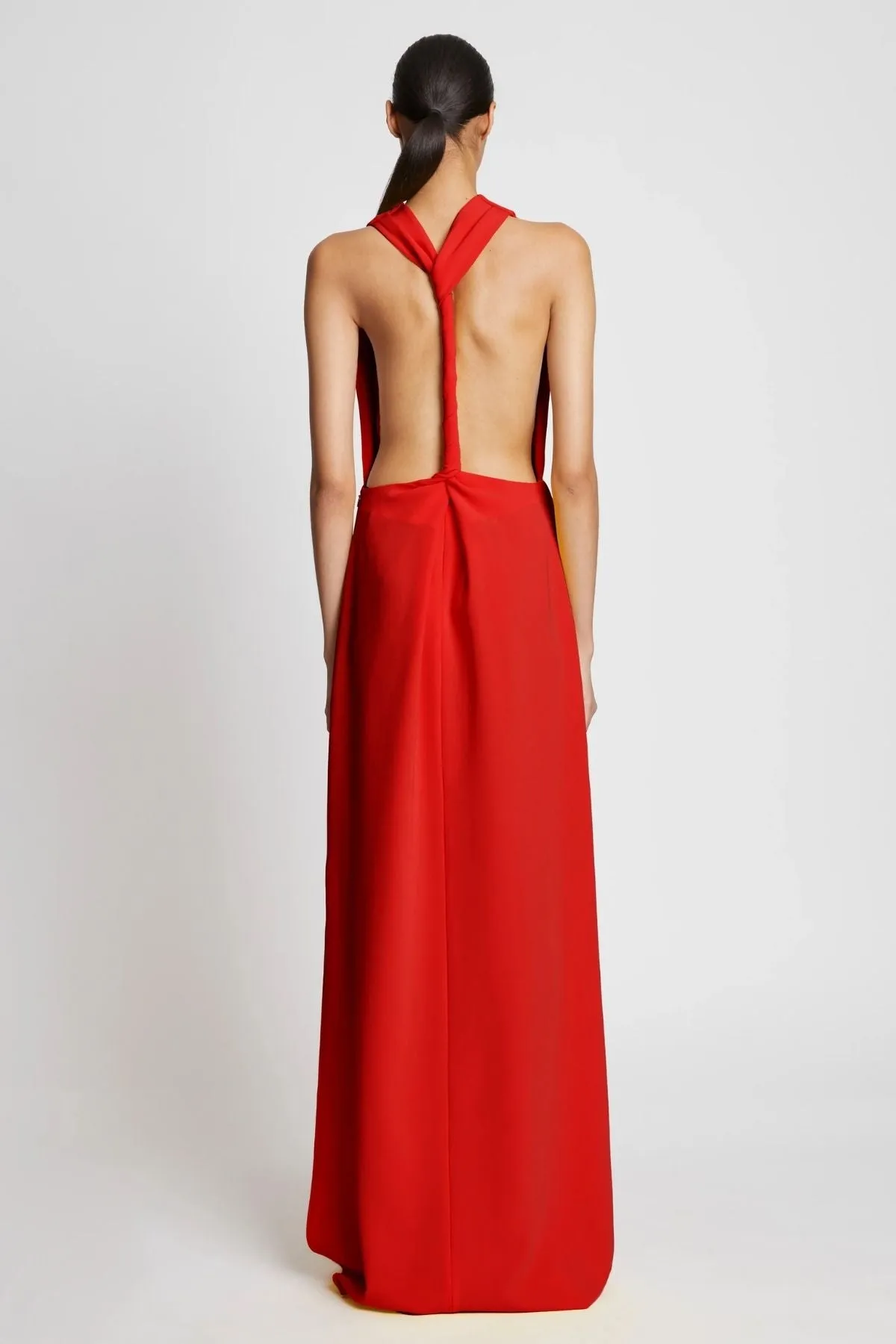 Proenza Schouler Faye Backless Twist Back Dress - Red