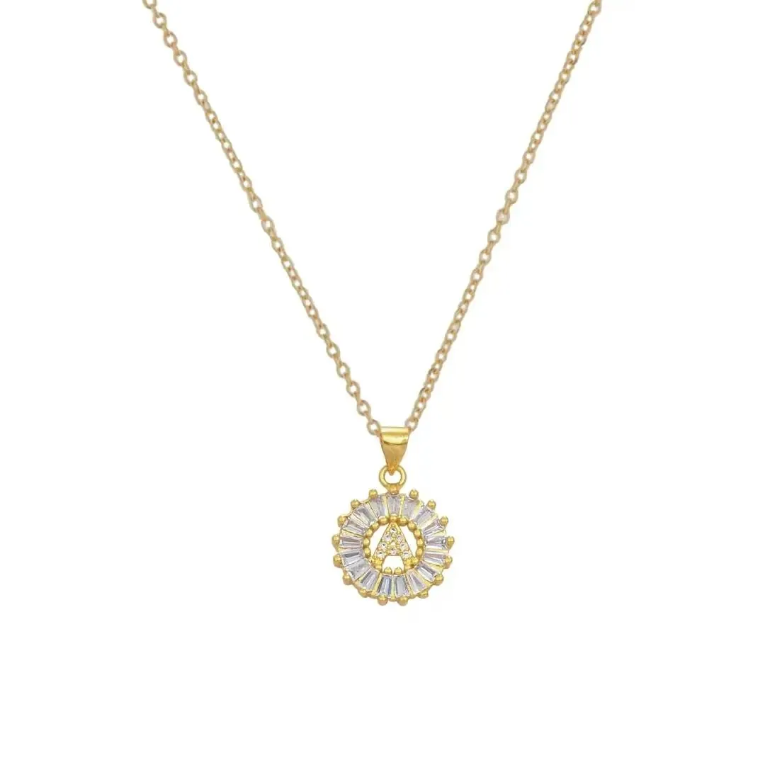 Ra CZ Initial Necklace