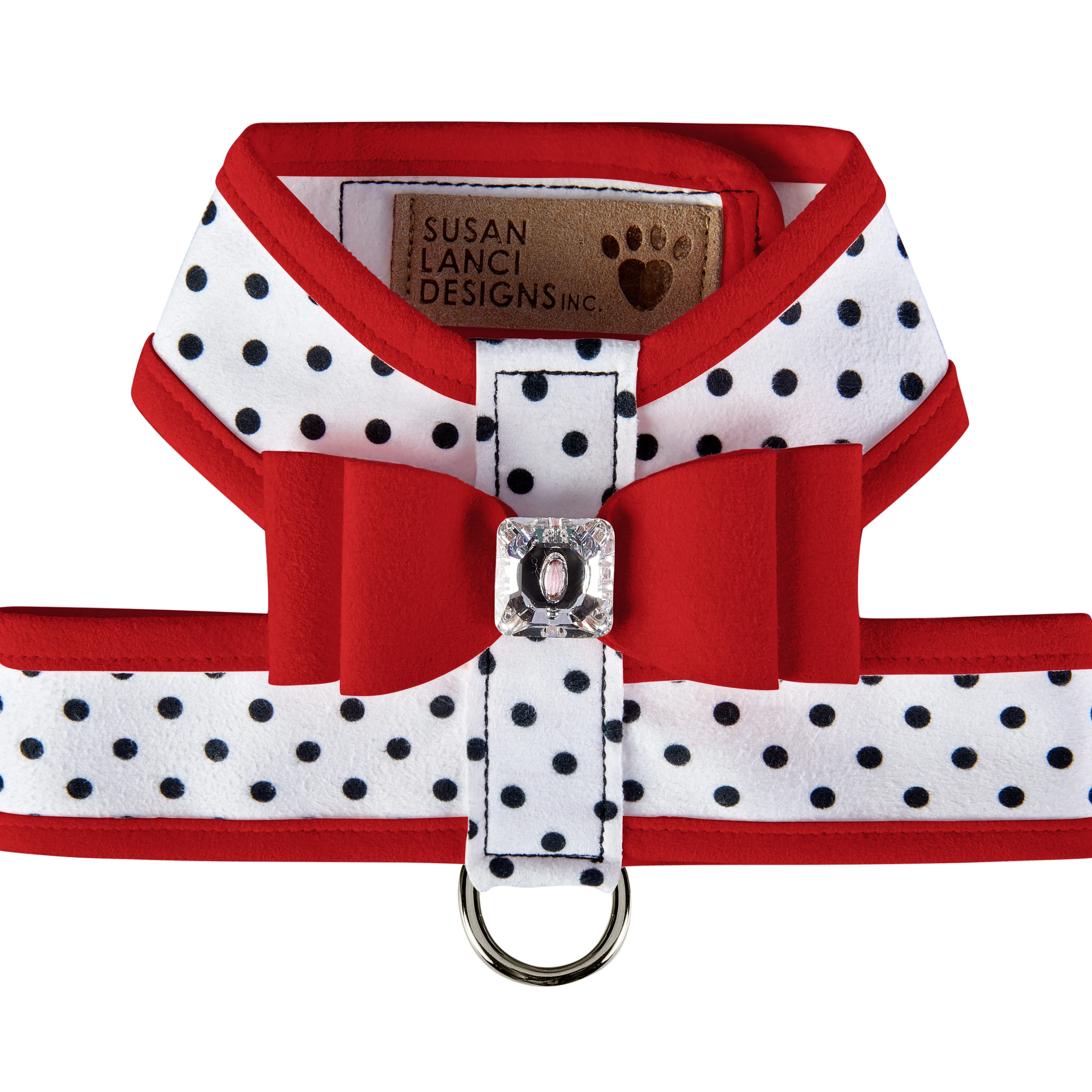 Red Big Bow Tinkie Harness with Red Trim