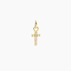 Roma Cross CZ Charm (Gold)