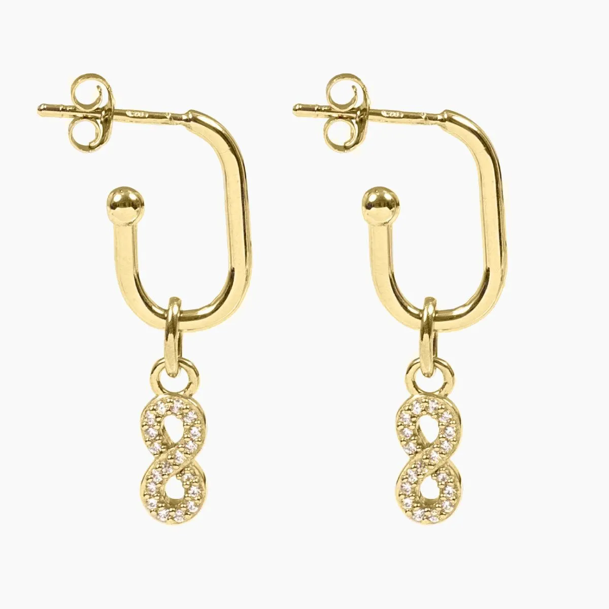 Roma Infinity CZ Earrings (Gold)