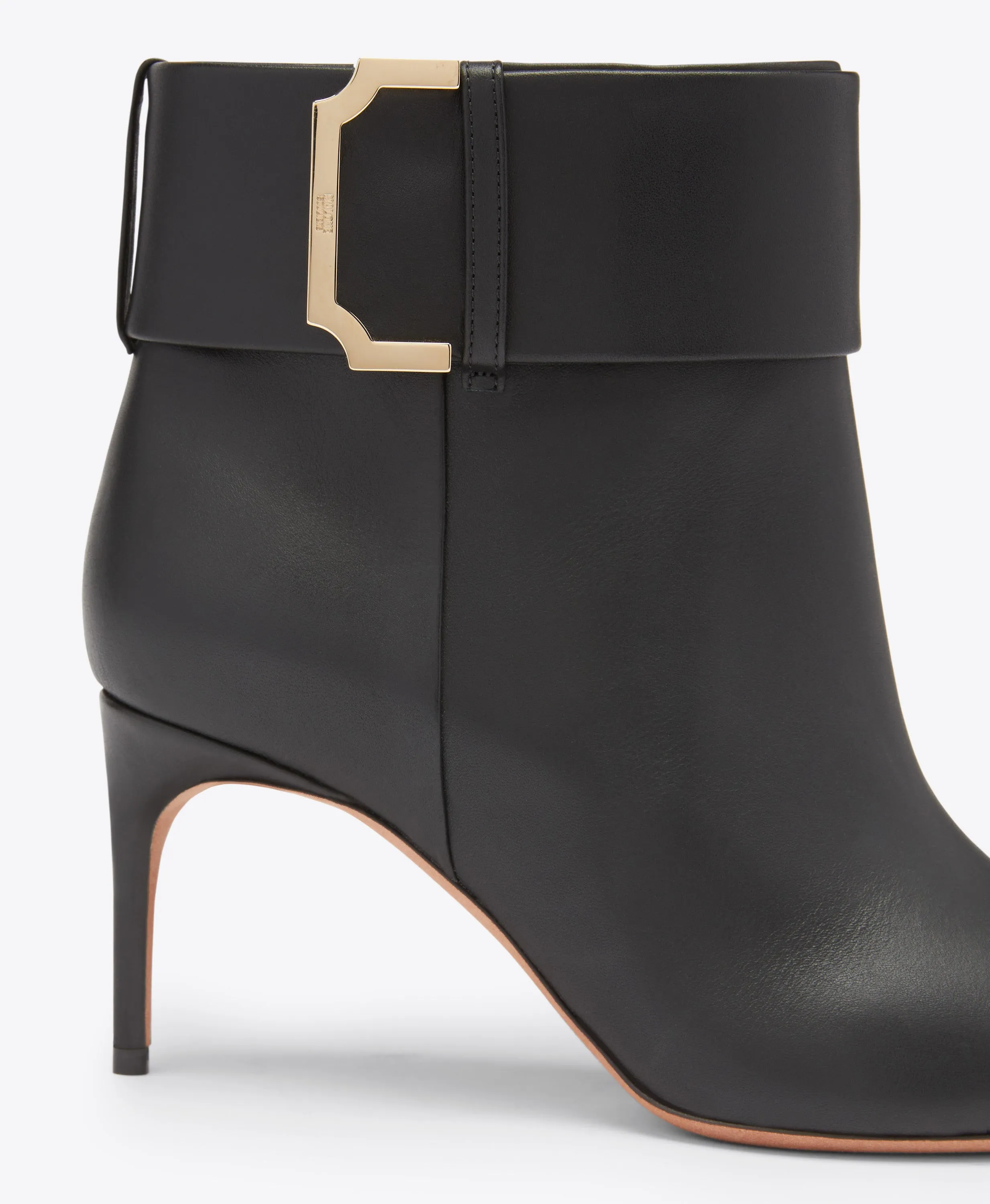 Rossella 70 Black Leather Ankle Boots