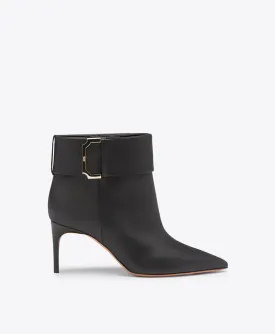 Rossella 70 Black Leather Ankle Boots