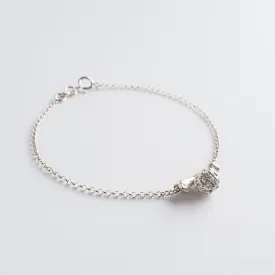 Round seed on a twig - charm bracelet - silver 925