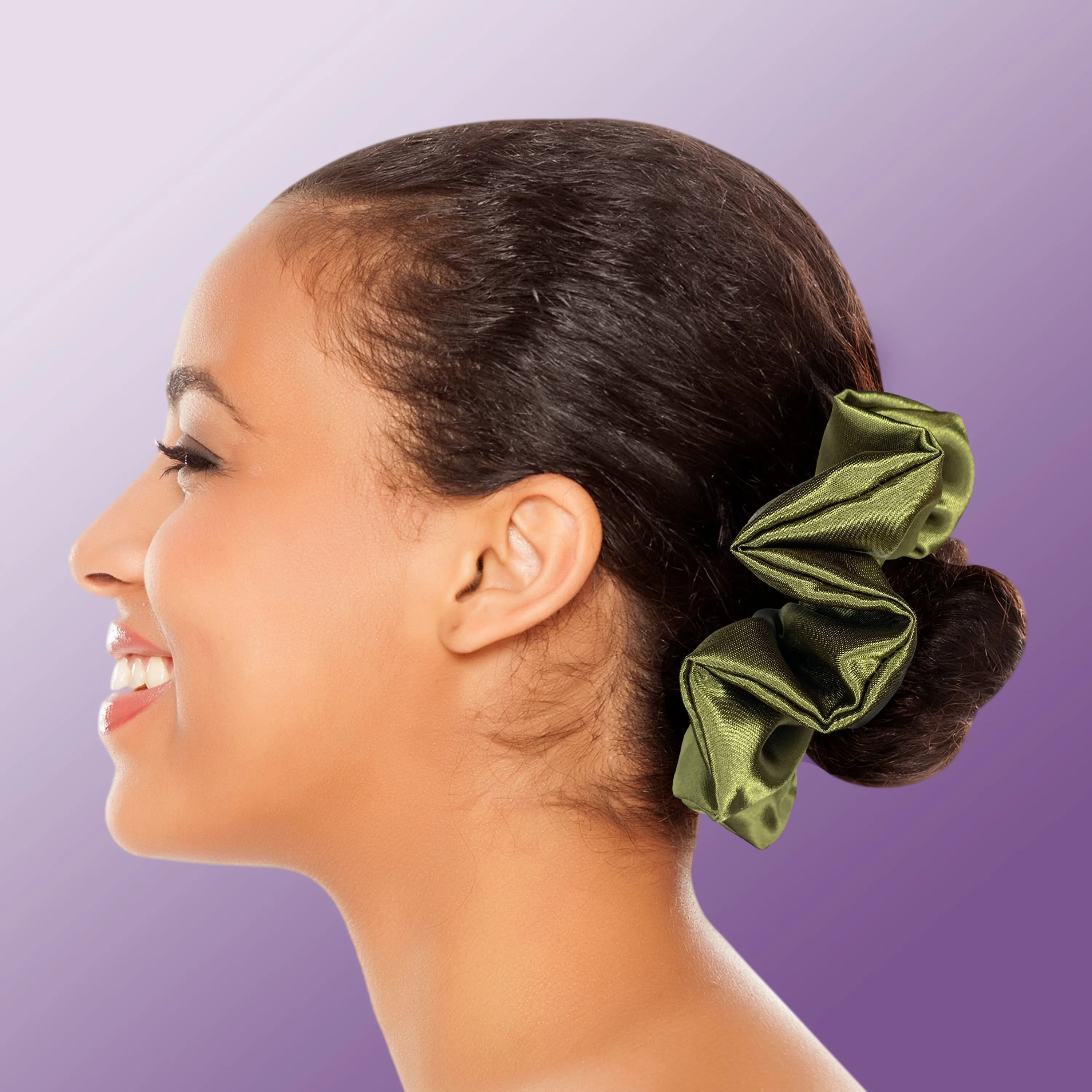 Scrunchies Premium Bridal Satin Available in 3 Sizes Made in the USA Olive Dark