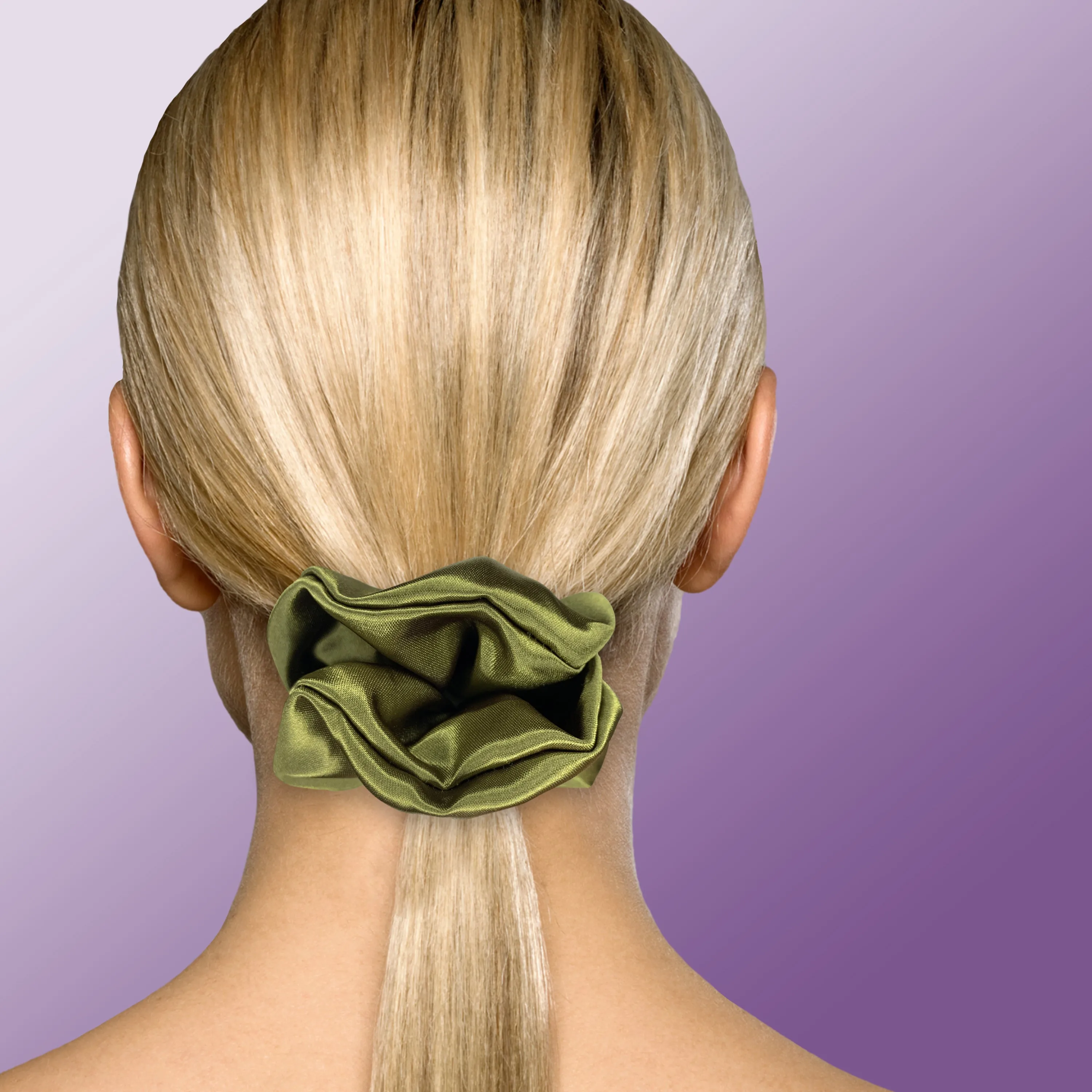 Scrunchies Premium Bridal Satin Available in 3 Sizes Made in the USA Olive Dark