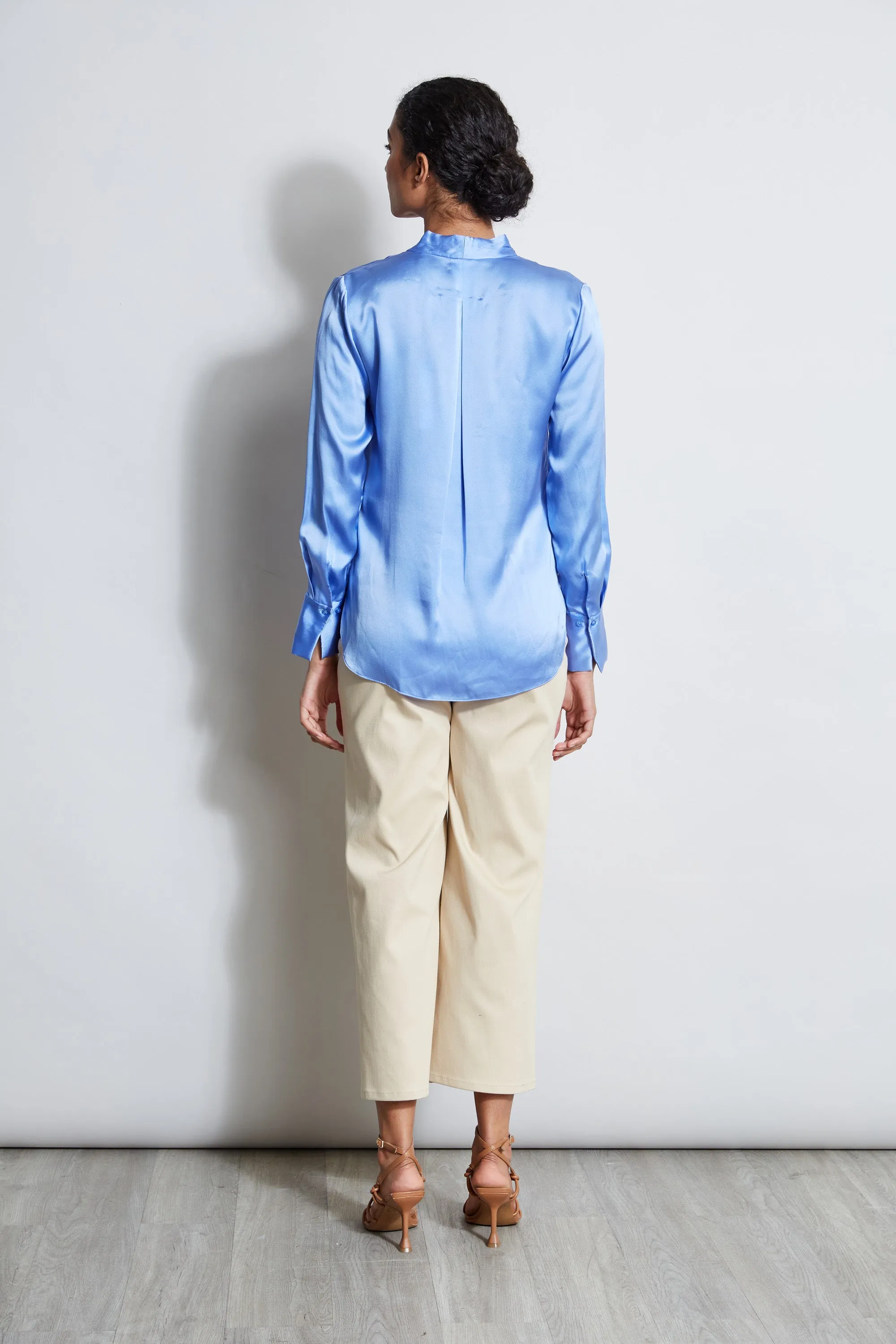 Silk Satin Contour Neck Shirt