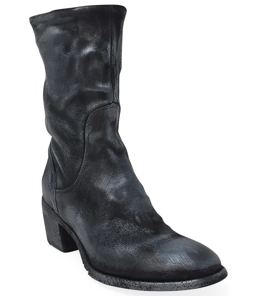 Silver Suede Metallic Mid Calf Boot