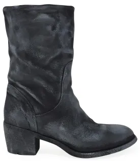 Silver Suede Metallic Mid Calf Boot