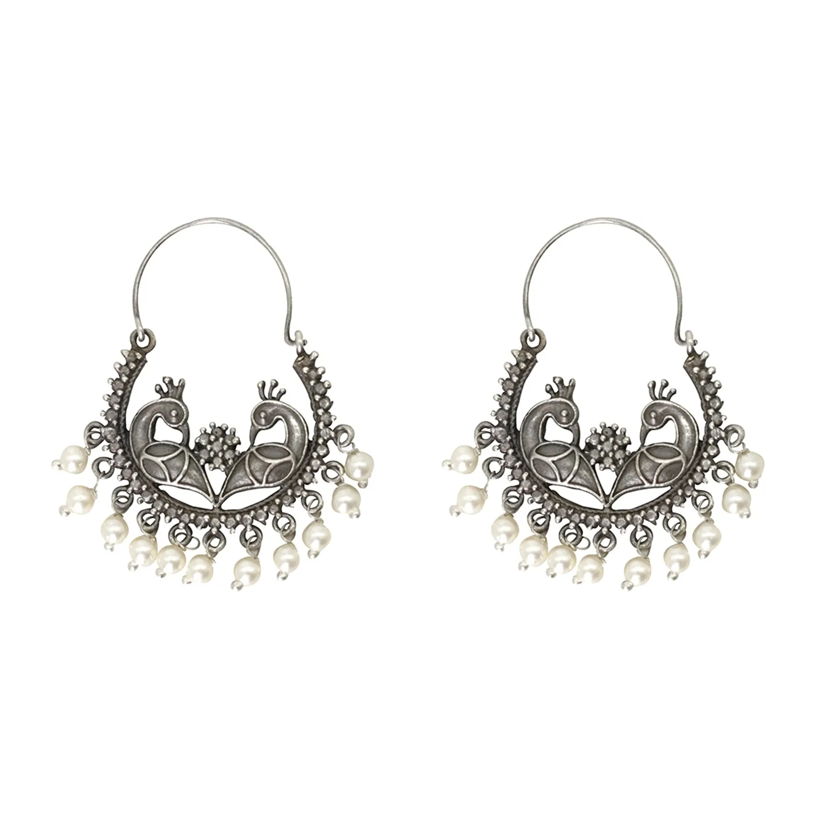 Teejh Bhuvika Silver Oxidised Earrings