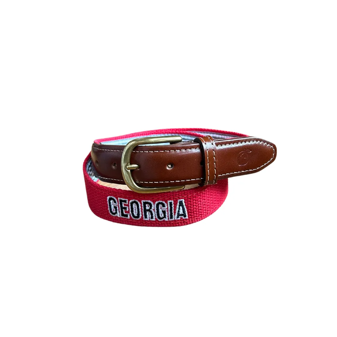 University of Georgia Embroidered Belt