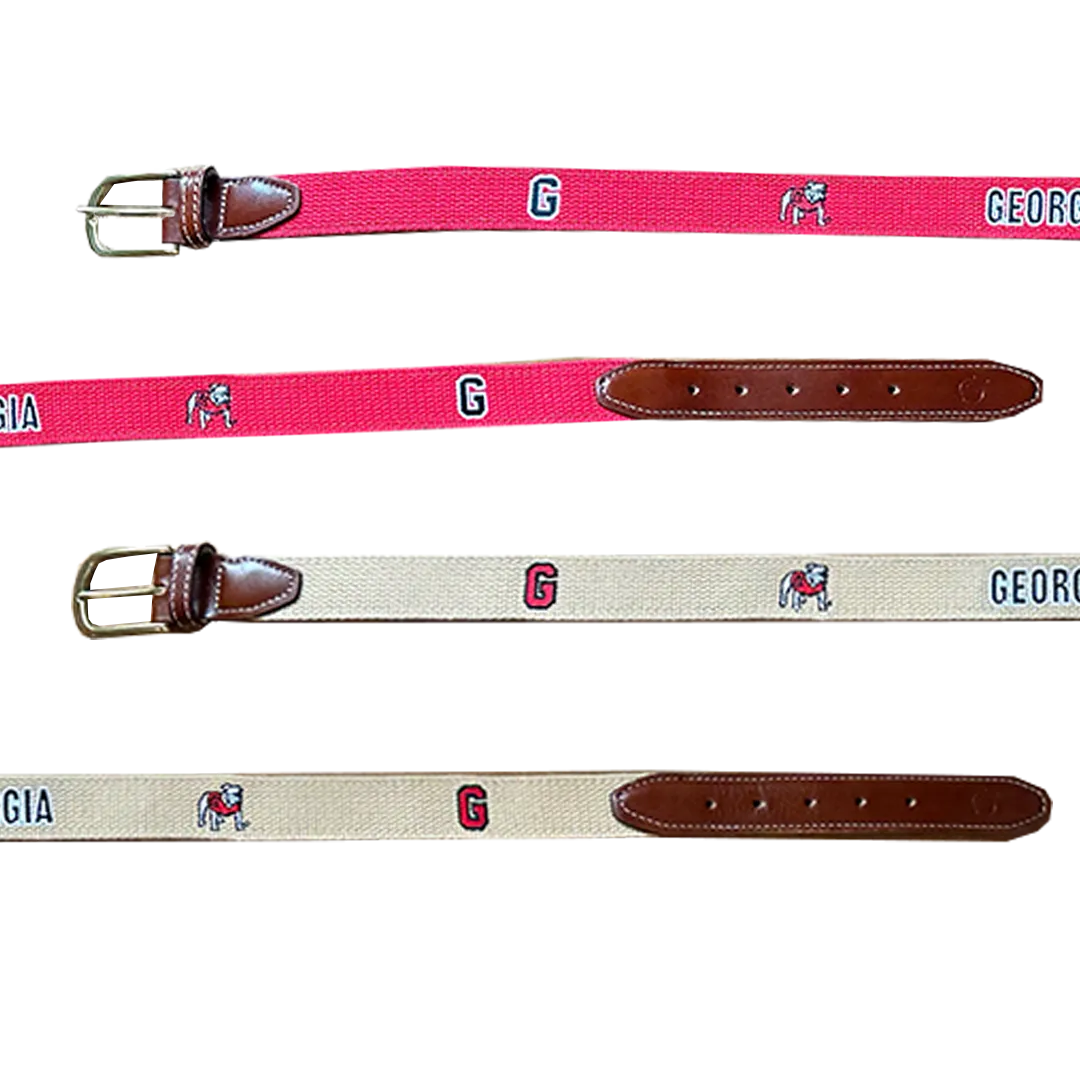 University of Georgia Embroidered Belt