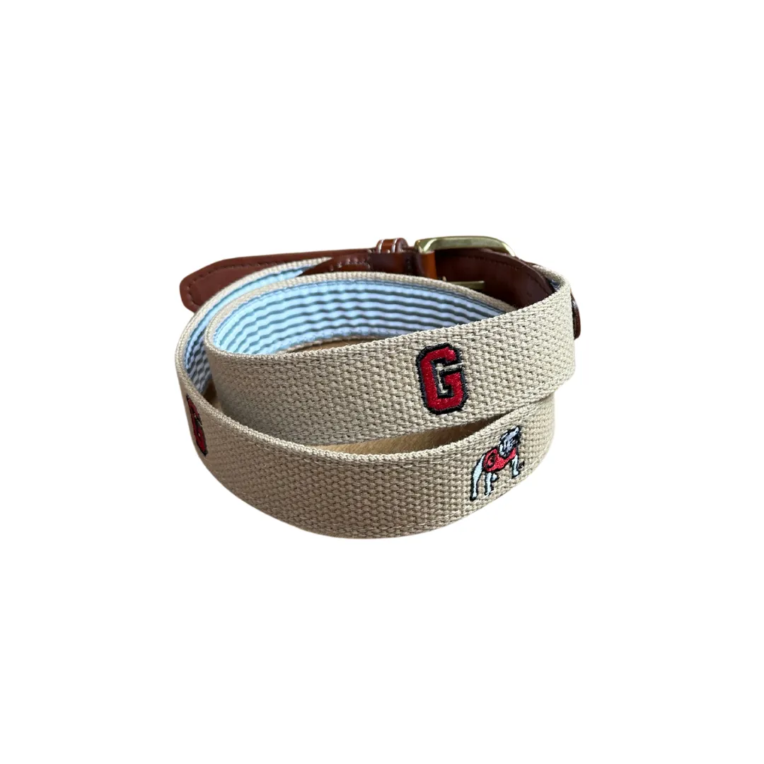 University of Georgia Embroidered Belt