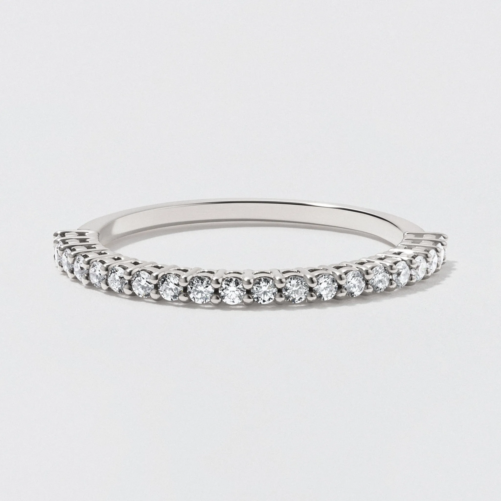 White Gold Diamond Half Eternity Wedding Band - Polished 1.5mm