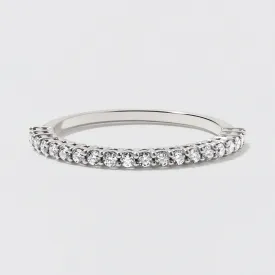 White Gold Diamond Half Eternity Wedding Band - Polished 1.5mm