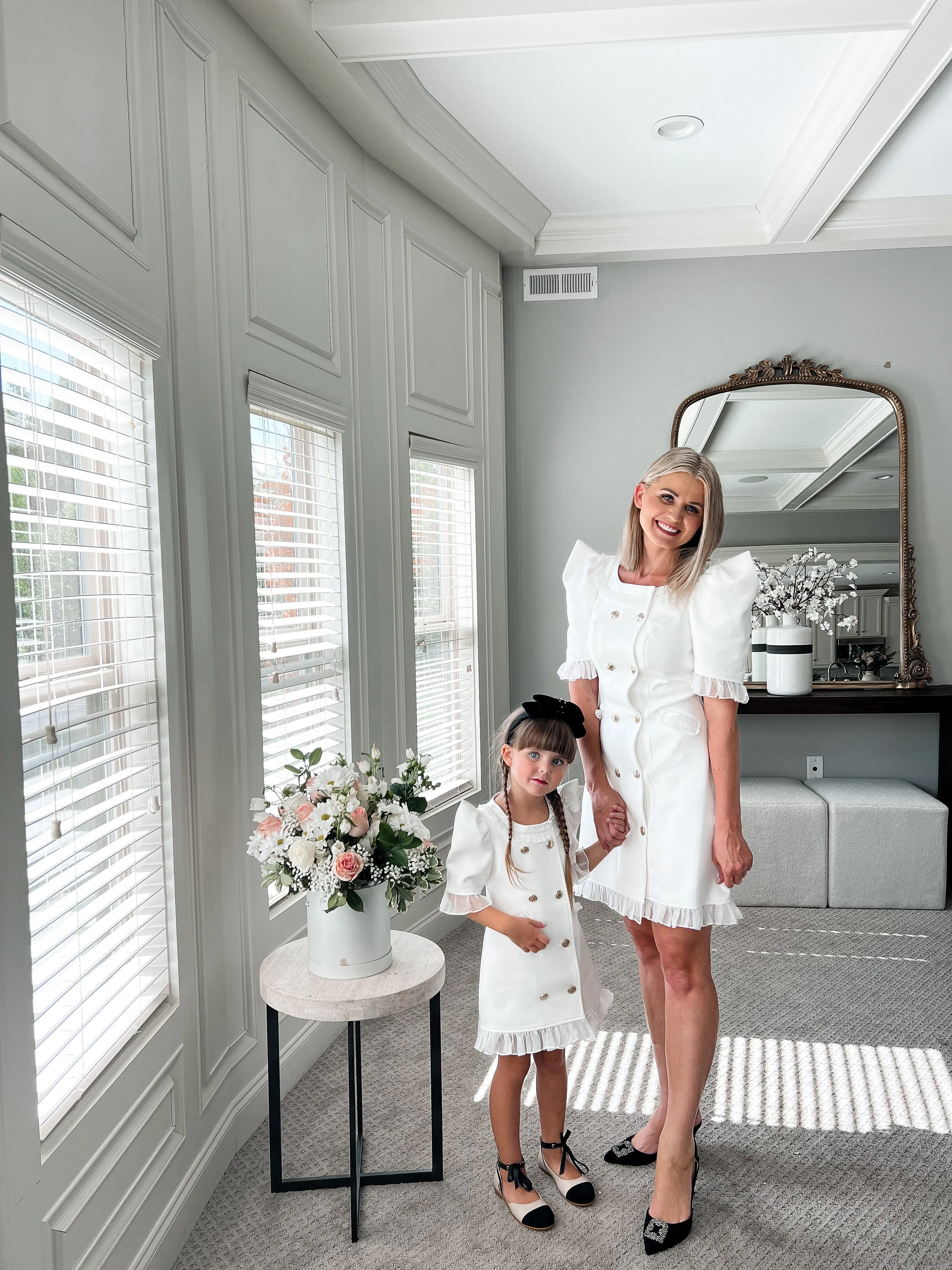 White Tuxedo Mom Dress