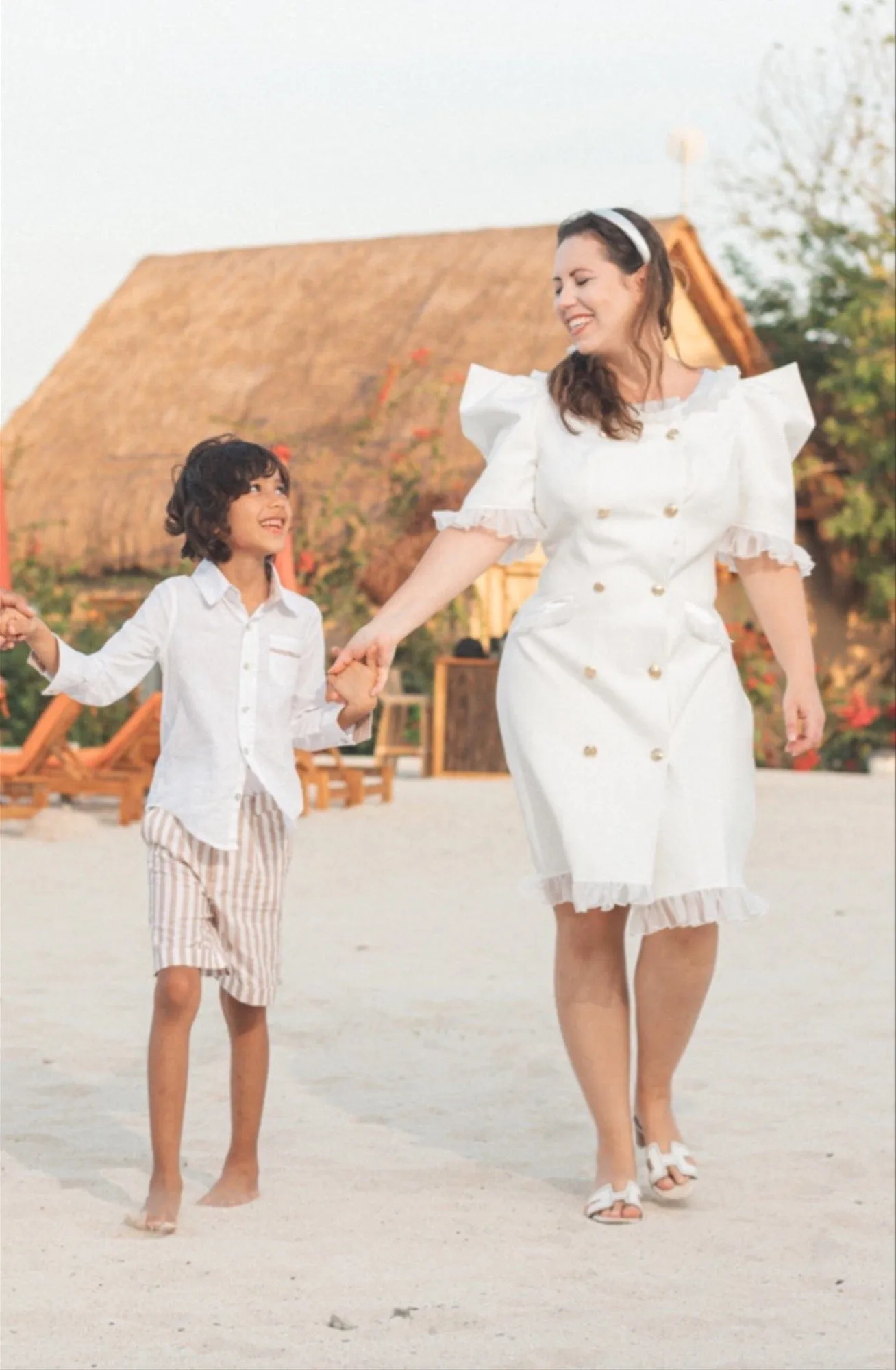 White Tuxedo Mom Dress