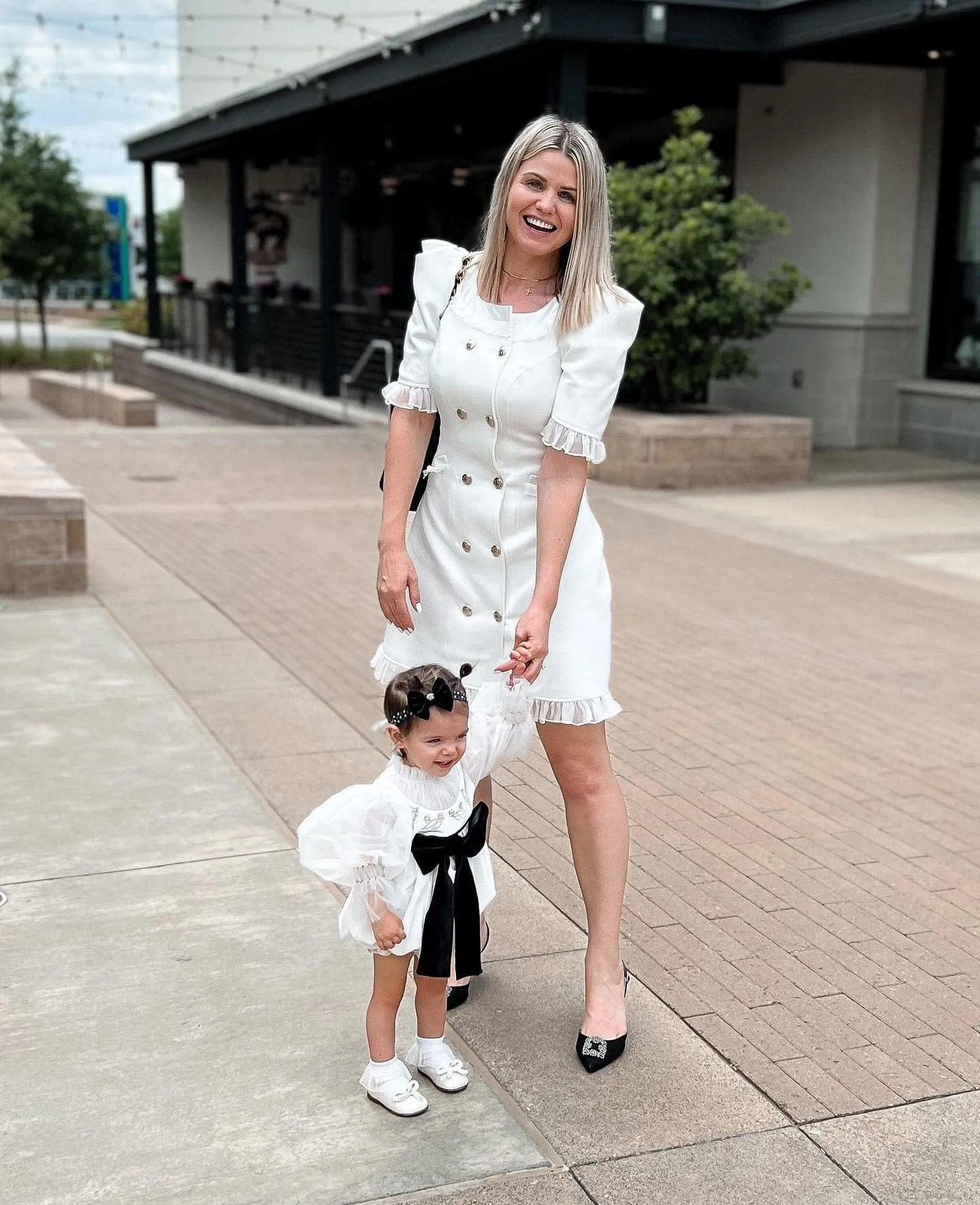 White Tuxedo Mom Dress