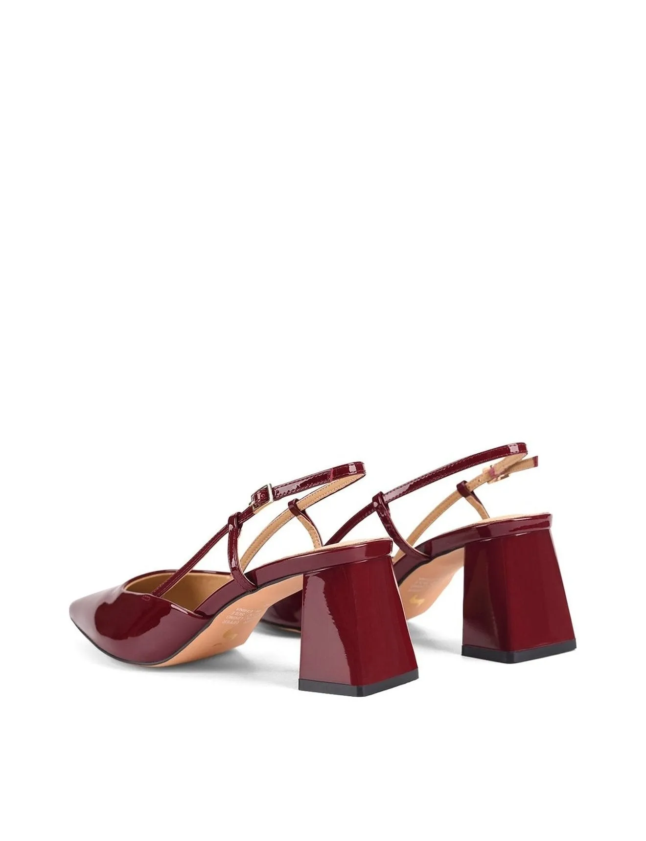 Yasmine Slingback Heels - Wine Patent Leather