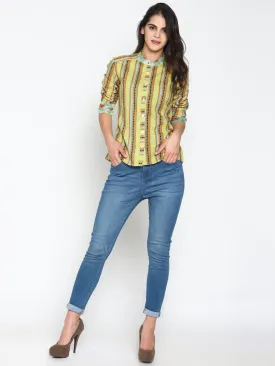 Yellow Printed Shirt