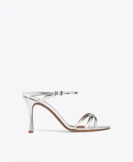 Yuna 90 Silver Leather Sandals