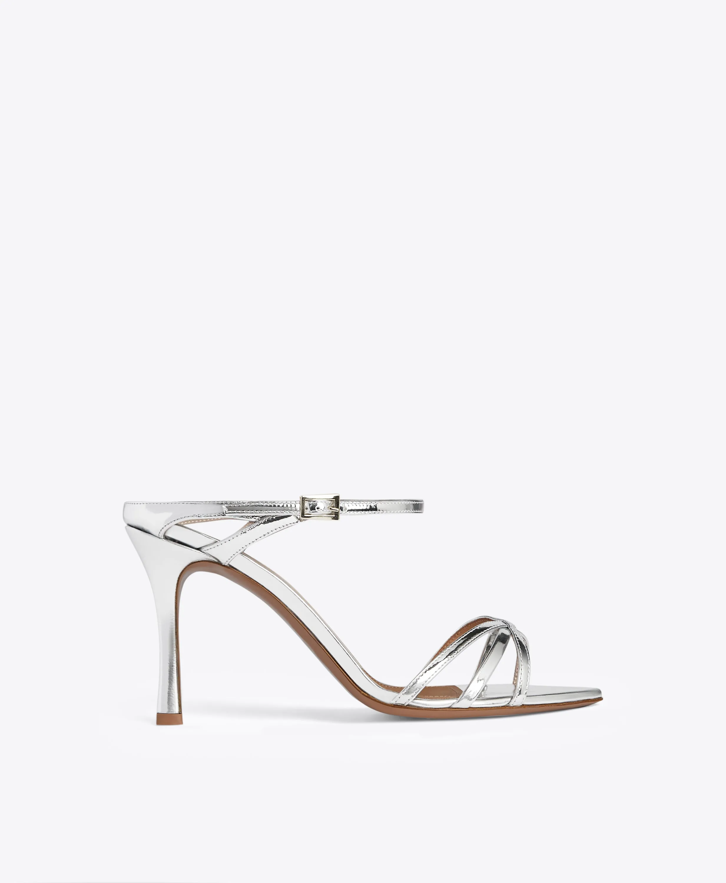 Yuna 90 Silver Leather Sandals